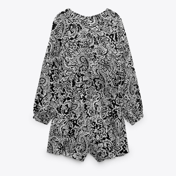 Black and white print dressy romper - Picture 6 of 9